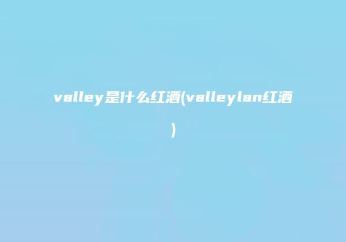 valley是什么红酒(valleylan红酒)