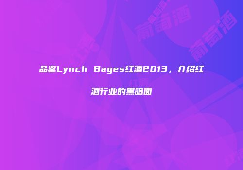 品鉴Lynch Bages红酒2013，介绍红酒行业的黑暗面