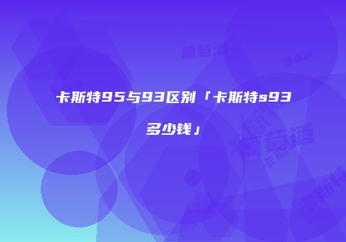 卡斯特95与93区别「卡斯特s93多少钱」