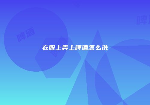 衣服上弄上啤酒怎么洗