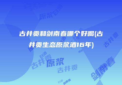 古井贡和剑南春哪个好喝(古井贡生态原浆酒16年)