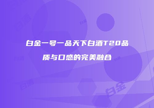 白金一号一品天下白酒T20品质与口感的完美融合