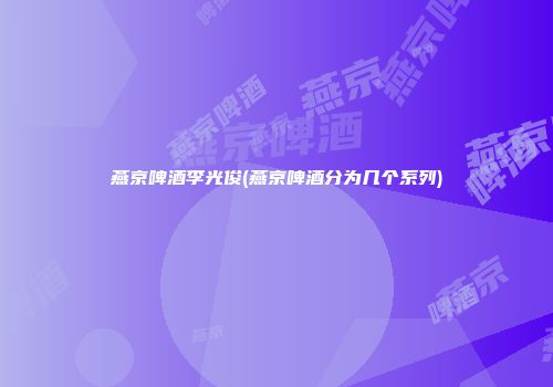 燕京啤酒李光俊(燕京啤酒分为几个系列)