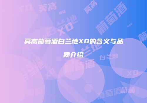 莫高葡萄酒白兰地XO的含义与品质介绍