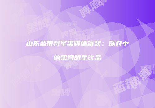 山东蓝带将军黑啤酒罐装：派对中的黑啤明星饮品