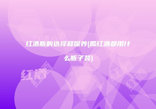 红酒瓶的选择和保养(喝红酒都用什么瓶子装)