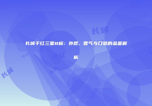 长城干红三星B标：外观、香气与口感的品鉴解析