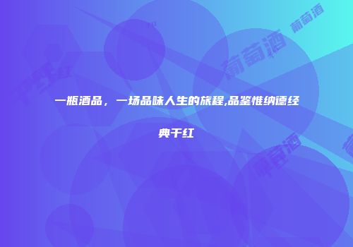 一瓶酒品，一场品味人生的旅程,品鉴惟纳德经典干红