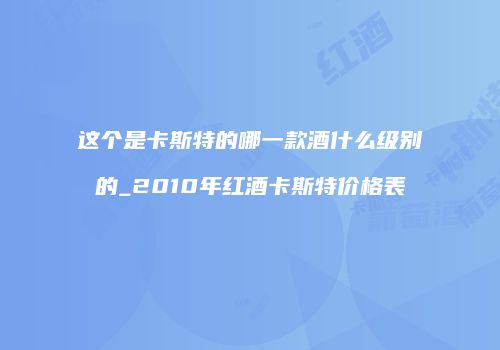这个是卡斯特的哪一款酒什么级别的_2010年红酒卡斯特价格表