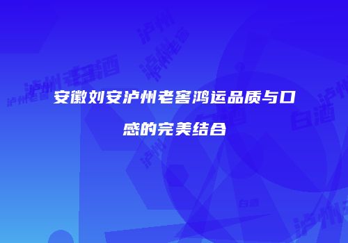 安徽刘安泸州老窖鸿运品质与口感的完美结合