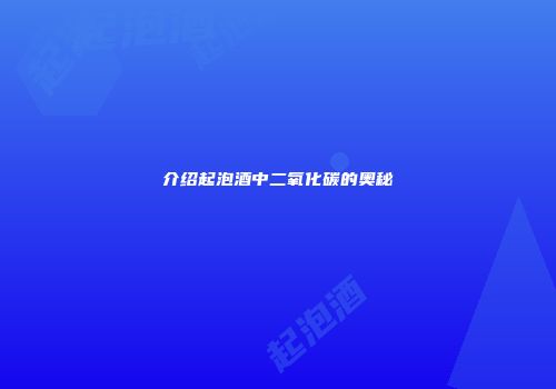 介绍起泡酒中二氧化碳的奥秘