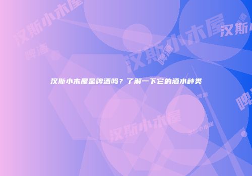 汉斯小木屋是啤酒吗？了解一下它的酒水种类