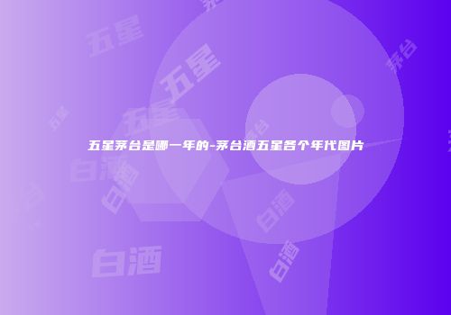 五星茅台是哪一年的-茅台酒五星各个年代图片