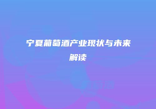 宁夏葡萄酒产业现状与未来解读