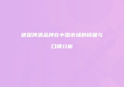 德国啤酒品牌在中国市场的销量与口碑分析