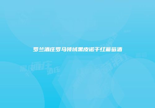 罗兰酒庄罗马领域黑皮诺干红葡萄酒