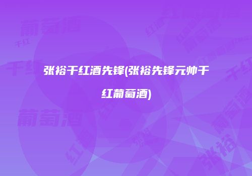 张裕干红酒先锋(张裕先锋元帅干红葡萄酒)