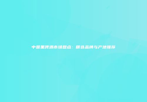 中国黑啤酒市场盘点：精选品牌与产地推荐