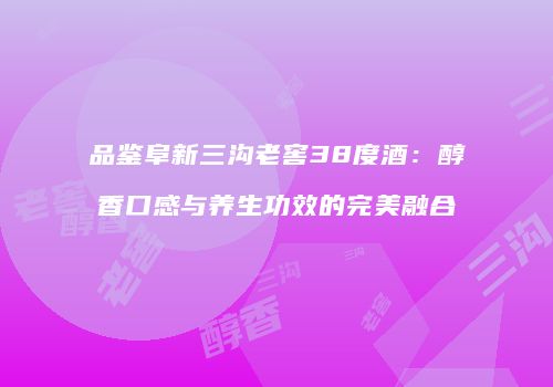 品鉴阜新三沟老窖38度酒：醇香口感与养生功效的完美融合