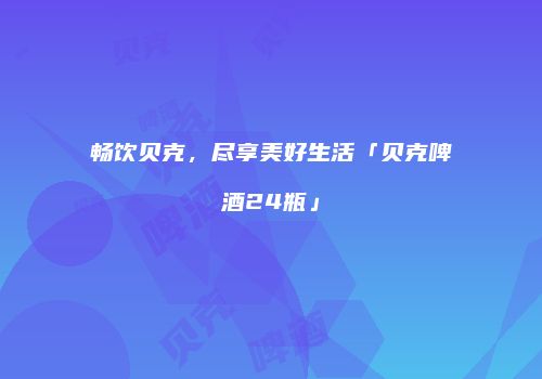 畅饮贝克，尽享美好生活「贝克啤酒24瓶」