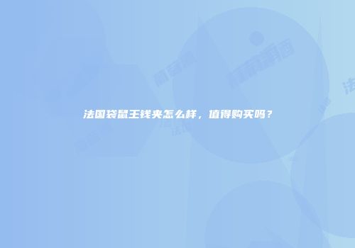 法国袋鼠王钱夹怎么样，值得购买吗？