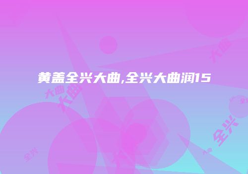 黄盖全兴大曲,全兴大曲润15