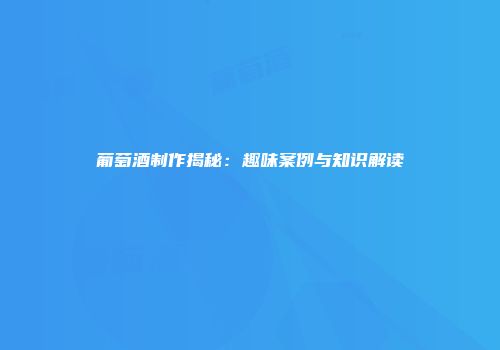 葡萄酒制作揭秘：趣味案例与知识解读