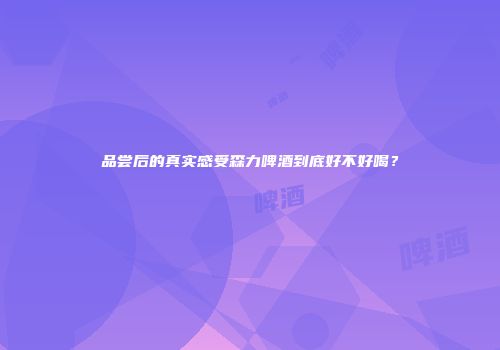 品尝后的真实感受森力啤酒到底好不好喝？