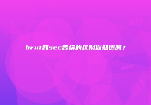 brut和sec香槟的区别你知道吗？
