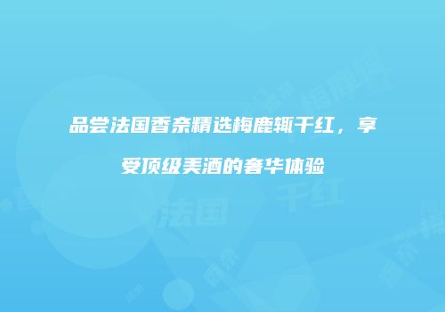 品尝法国香奈精选梅鹿辄干红，享受顶级美酒的奢华体验