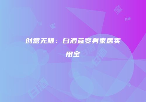 创意无限：白酒盒变身家居实用宝