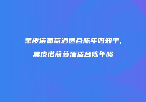 黑皮诺葡萄酒适合陈年吗知乎,黑皮诺葡萄酒适合陈年吗