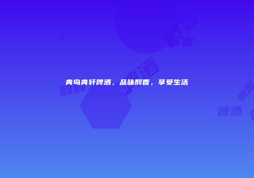 青岛青轩啤酒，品味醇香，享受生活