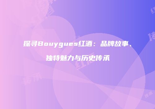 探寻Bouygues红酒：品牌故事、独特魅力与历史传承