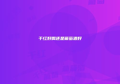 干红好喝还是葡萄酒好