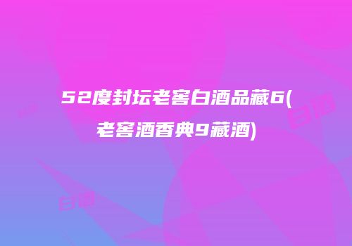 52度封坛老窖白酒品藏6(老窖酒香典9藏酒)