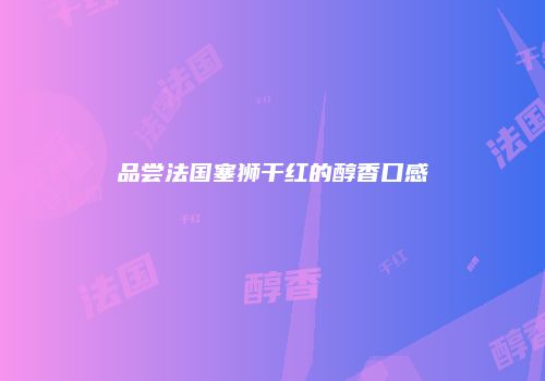 品尝法国塞狮干红的醇香口感