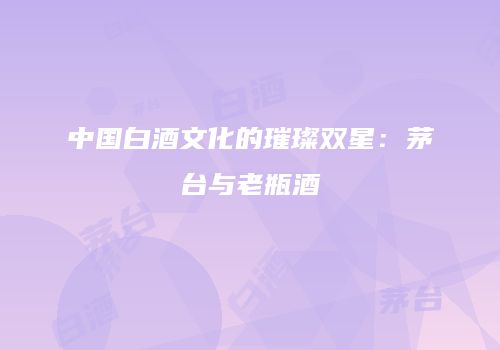 中国白酒文化的璀璨双星：茅台与老瓶酒
