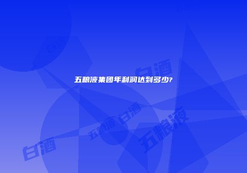 五粮液集团年利润达到多少?