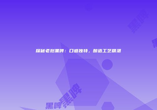 探秘老挝黑啤：口感独特，酿造工艺精湛
