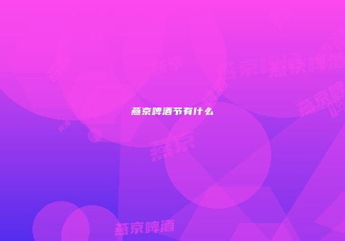 燕京啤酒节有什么