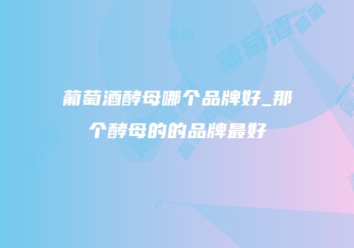 葡萄酒酵母哪个品牌好_那个酵母的的品牌最好