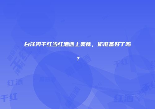 白洋河干红当红酒遇上美食，你准备好了吗？