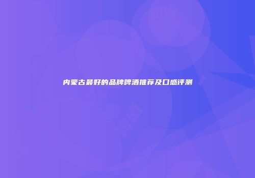 内蒙古最好的品牌啤酒推荐及口感评测