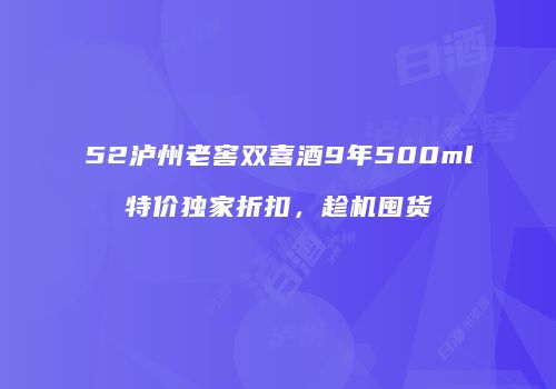 52泸州老窖双喜酒9年500ml特价独家折扣，趁机囤货