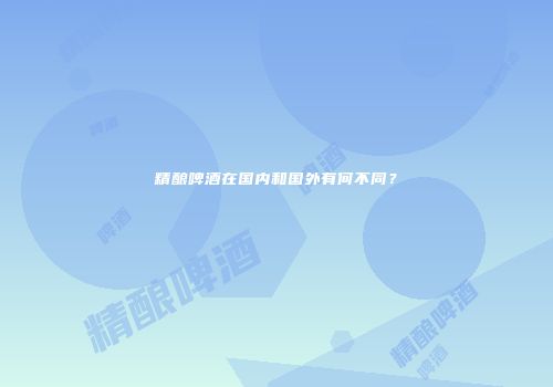 精酿啤酒在国内和国外有何不同？