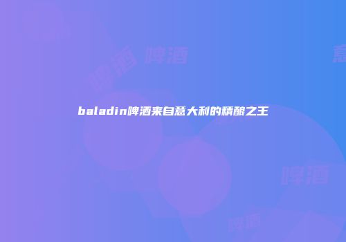 baladin啤酒来自意大利的精酿之王