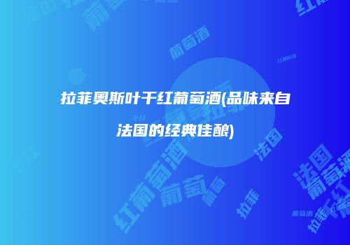 拉菲奥斯叶干红葡萄酒(品味来自法国的经典佳酿)