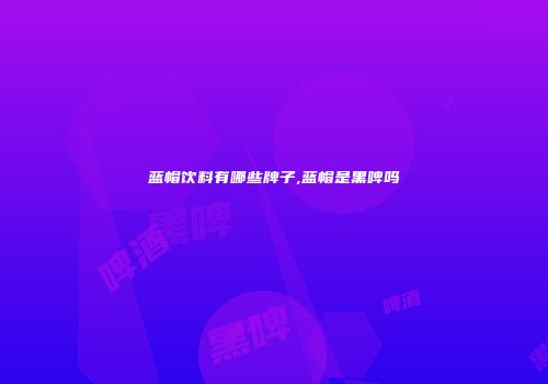蓝帽饮料有哪些牌子,蓝帽是黑啤吗