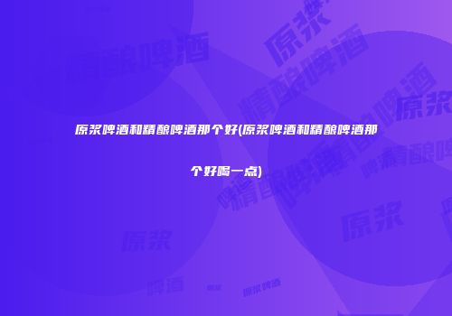 原浆啤酒和精酿啤酒那个好(原浆啤酒和精酿啤酒那个好喝一点)